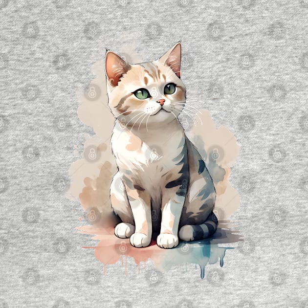 Cute Cat Water color by bobyberto